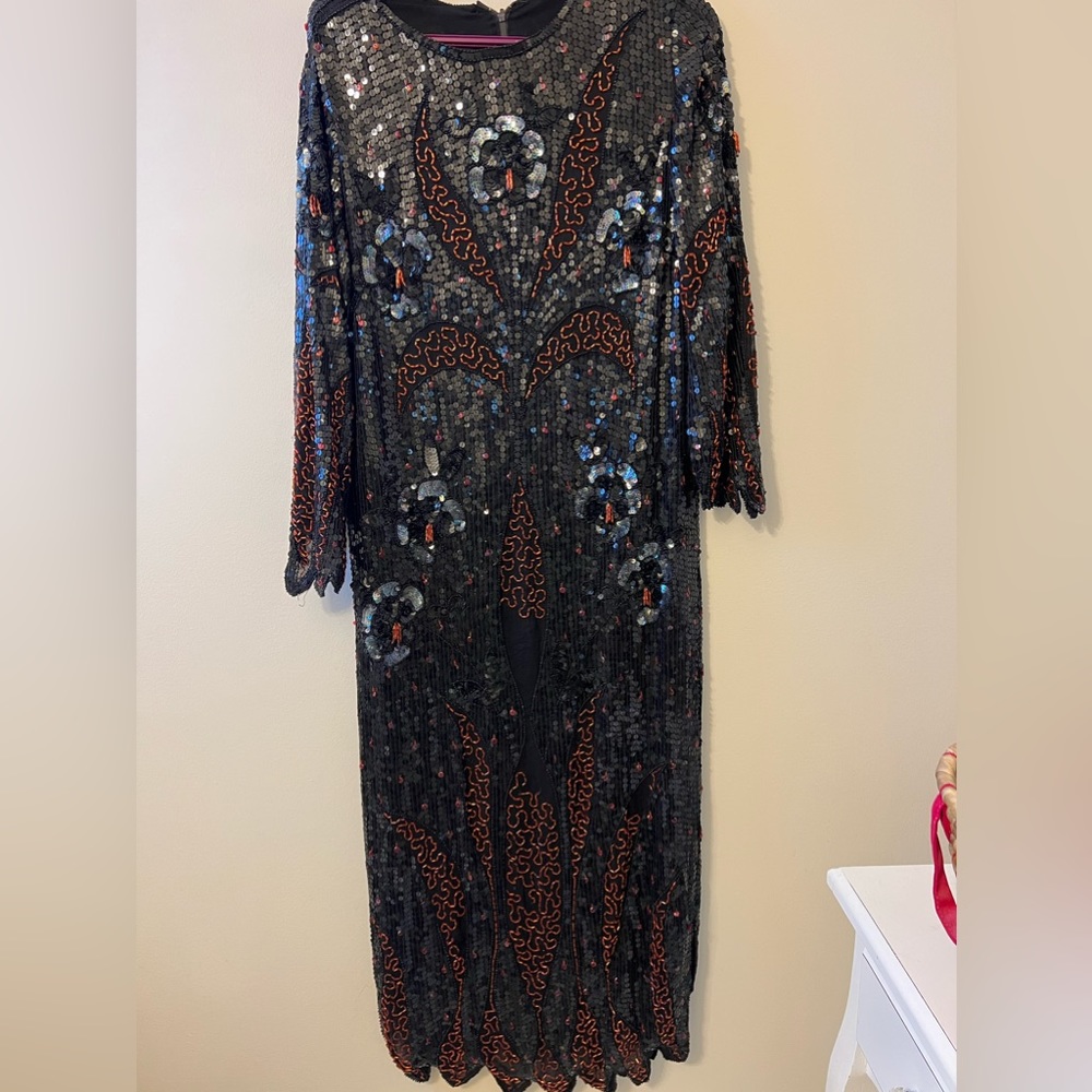 Vintage stunning full sequinned maxi dress